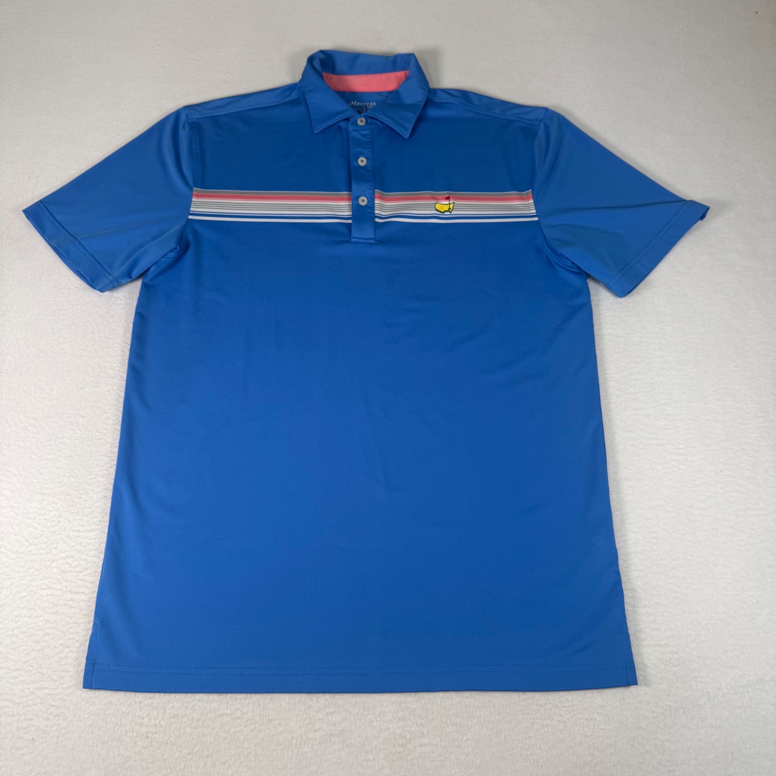 Masters Tech Golf Polo Mens M Blue Polyester Spandex Golfcore Tournament 351